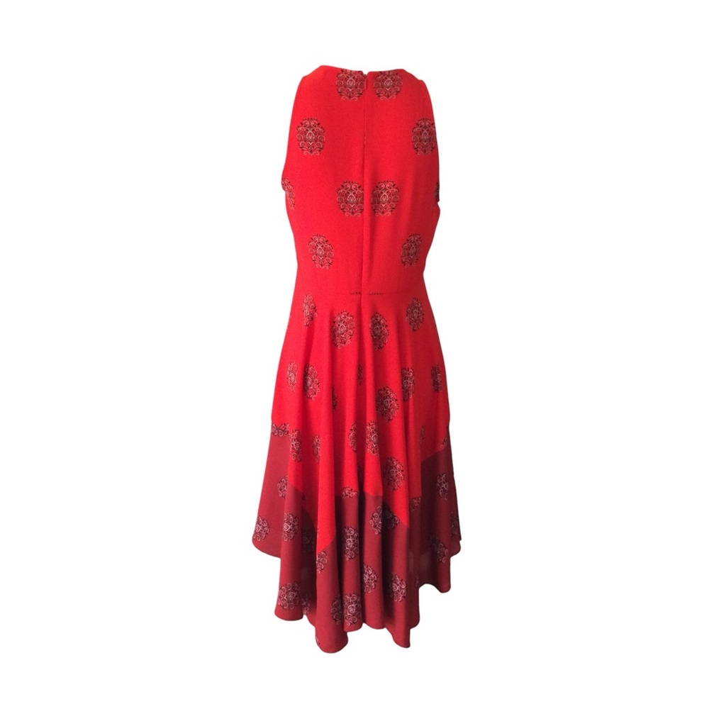 ALC Elisa Red 100% Silk Handkerchief Midi Dress Size 8 Original‎ Retail $695 - Picture 3 of 7